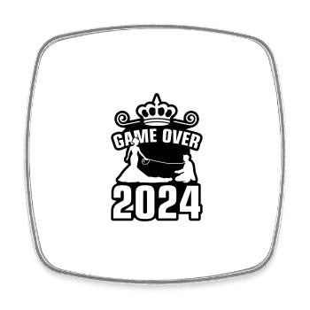 Game Over 2024 Mariage - Magnet carré - blanc - Devant