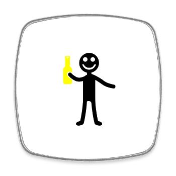 Stick Figure Bière Drôle - Magnet carré - blanc - Devant