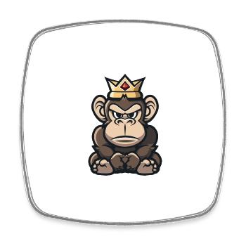Monkey Comic Crown - Square fridge magnet - white - Front