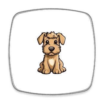 Airedale Terrier Hund Comic Baby - Viereckiger Kühlschrankmagnet - Weiß - Vorne
