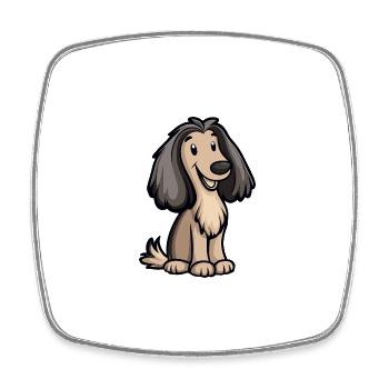 Afghan Hound Hund Comic Baby - Viereckiger Kühlschrankmagnet - Weiß - Vorne