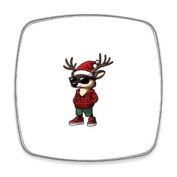 Deer Christmas X-Mas - Square fridge magnet - white - Front