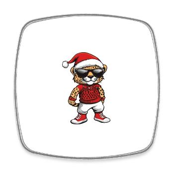 Noël guépard Noël - Magnet carré - blanc - Devant