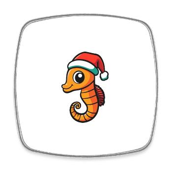 Seahorse Christmas Cute - Square fridge magnet - white - Front