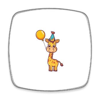 Girafe Anniversaire Bébé - Magnet carré - blanc - Devant