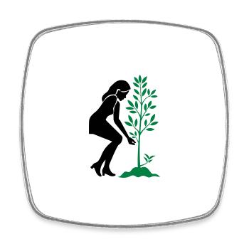 Planting Nature Conservation Tree - Square fridge magnet - white - Front