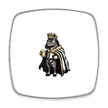 Zebra Bier Lustig - Viereckiger Kühlschrankmagnet - Weiß - Vorne
