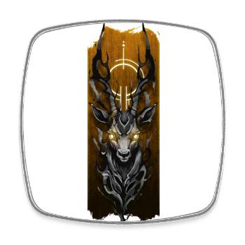 Conception de tatouage de tête d’antilope avec des yeux brillants - Magnet carré - blanc - Devant