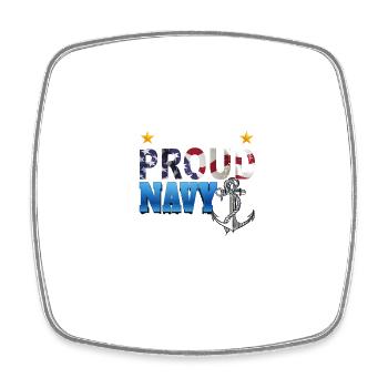 Proud Navy Grandpa - Stolzer Navy Opa - Viereckiger Kühlschrankmagnet - Weiß - Vorne