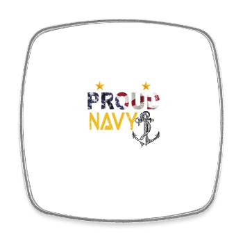 Proud Navy Grandpa - Stolzer Navy Opa - Viereckiger Kühlschrankmagnet - Weiß - Vorne