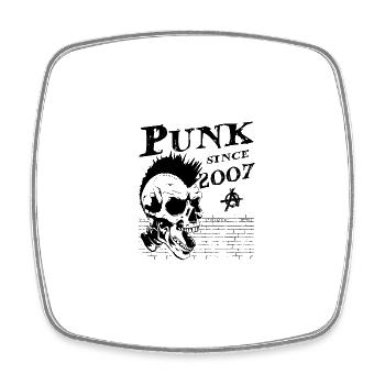 Punk seit 2007, Punks Not Dead, 17 Jahre alt und - Viereckiger Kühlschrankmagnet - Weiß - Vorne