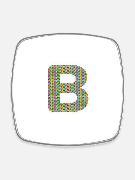 Colorful Heart B Design – Unique & Stylish! - Square fridge magnet - white