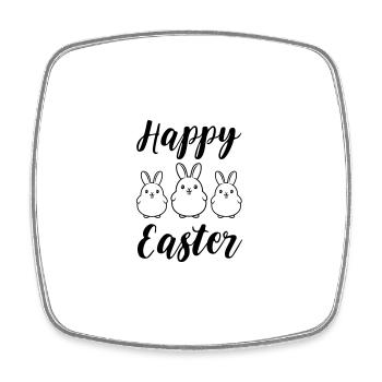 Frohe Ostern Hasen - Viereckiger Kühlschrankmagnet - Weiß - Vorne