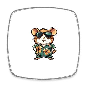 Hamster Cool Summer - Square fridge magnet - white - Front