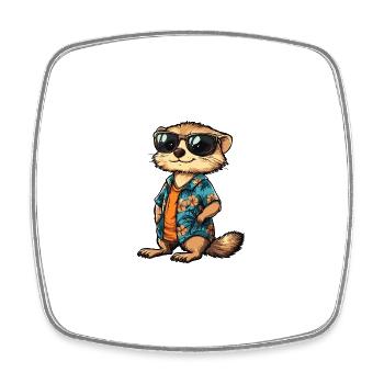 Suricate Cool Été - Magnet carré - blanc - Devant