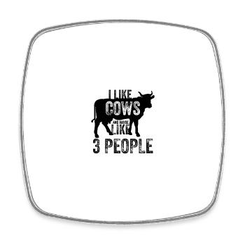 J’aime les vaches et peut-être comme 3 personnes - Magnet carré - blanc - Devant