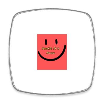 Smile it is for Free - Square fridge magnet - white - Front