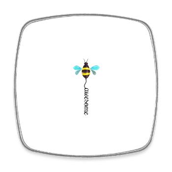Bee Awesome - Viereckiger Kühlschrankmagnet - Weiß - Vorne