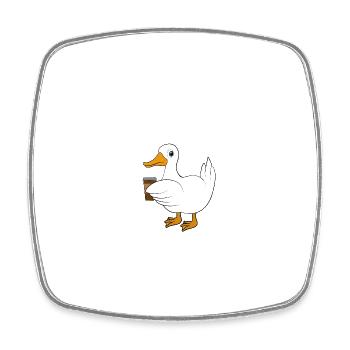 Ente Kaffee Spruch - Viereckiger Kühlschrankmagnet - Weiß - Vorne