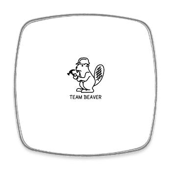 Team Beaver - Square fridge magnet - white - Front