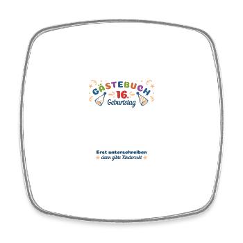 Gästebuch 16 Geburtstag Kindersekt - Viereckiger Kühlschrankmagnet - Weiß - Vorne