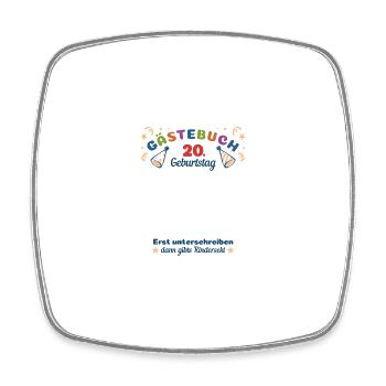 Gästebuch 20 Geburtstag Kindersekt - Viereckiger Kühlschrankmagnet - Weiß - Vorne