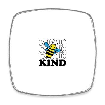 Bee Kind - Viereckiger Kühlschrankmagnet - Weiß - Vorne