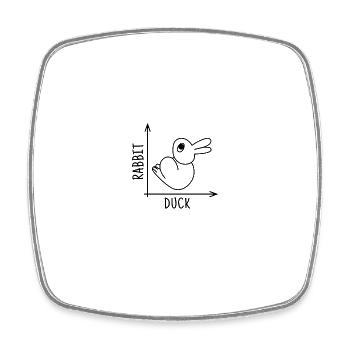 Illusion de canard lapin - Magnet carré - blanc - Devant