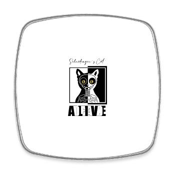 Le chat de Schrödinger mort et vivant - Magnet carré - blanc - Devant