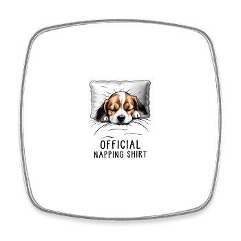 Beagle Official Napping Shirt - Square fridge magnet - white - Front