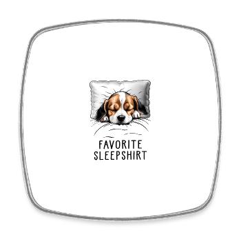 Beagle Chemise de nuit préférée - Magnet carré - blanc - Devant