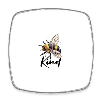 Bee Kind - Viereckiger Kühlschrankmagnet - Weiß - Vorne