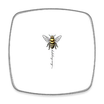 Bee Happy Honig Biene Bienenzüchter Imker - Viereckiger Kühlschrankmagnet - Weiß - Vorne