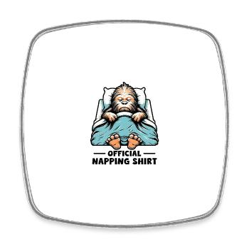 Official Napping Shirt - Viereckiger Kühlschrankmagnet - Weiß - Vorne