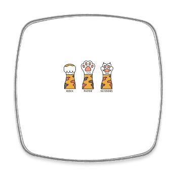 Rock Paper Scissors - Square fridge magnet - white - Front
