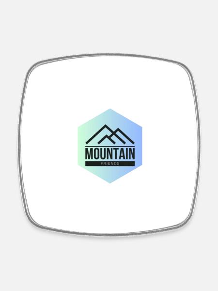 Mountain - Square fridge magnet - white