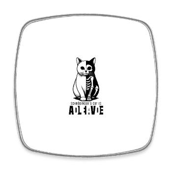 Schrödinger's Cat is Dead and Alive - Viereckiger Kühlschrankmagnet - Weiß - Vorne