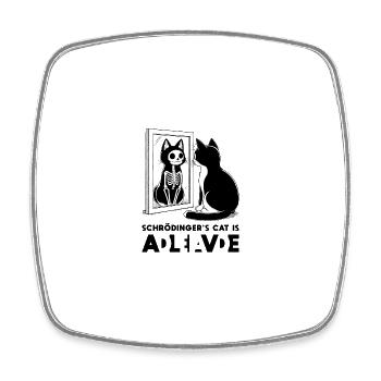 Schrödinger's Cat Alive Dead - Viereckiger Kühlschrankmagnet - Weiß - Vorne