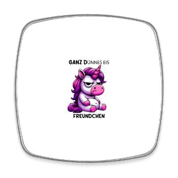 Very Thin Ice Cream Buddy - Square fridge magnet - white - Front