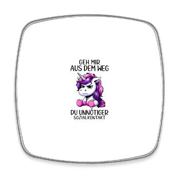 Get out of my way, you unnecessary social contact - Square fridge magnet - white - Front