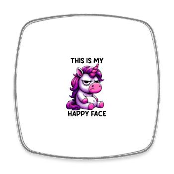 This Is My Happy Face - Square fridge magnet - white - Front