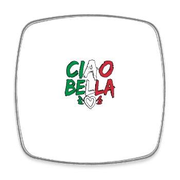 Ciao Bella - Viereckiger Kühlschrankmagnet - Weiß - Vorne