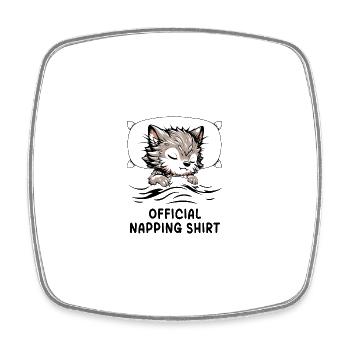Werewolf Official Napping Shirt - Viereckiger Kühlschrankmagnet - Weiß - Vorne