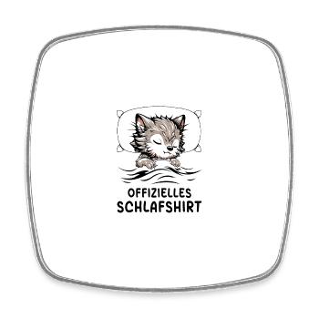 Chemise de nuit officielle loup-garou - Magnet carré - blanc - Devant