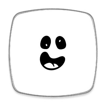 Funny ghost face - Square fridge magnet - white - Front