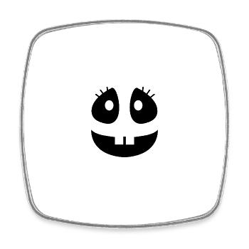 Shy ghost face - Square fridge magnet - white - Front