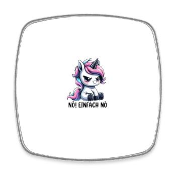 Angry unicorn nope just nope - Square fridge magnet - white - Front
