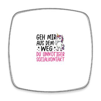 Get out of my way, you unnecessary social contact - Square fridge magnet - white - Front