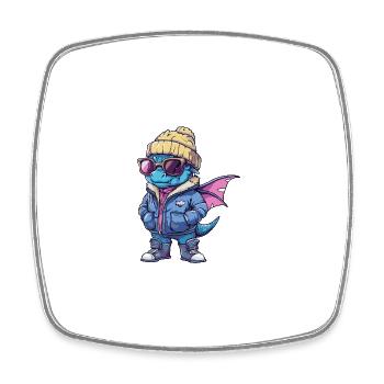 Drache Winter - Viereckiger Kühlschrankmagnet - Weiß - Vorne