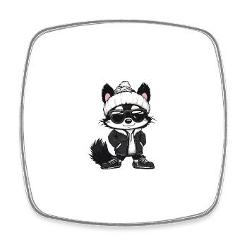 Skunk Winter Comic - Square fridge magnet - white - Front